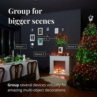 Kerstverlichting voor binnen en buiten met 400 kleuren led lampjes en wifi bediening