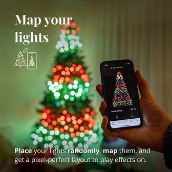 Kerstverlichting voor binnen en buiten met 400 kleuren led lampjes en wifi bediening