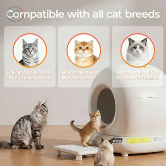 Automatische kattenbak voor APP besturing met verbeterde veiligheidsbescherming