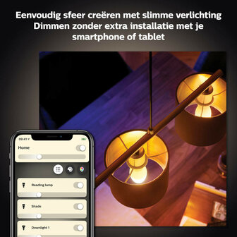 Kaarslamp voor binnenverlichting met Zigbee en Bluetooth dimbaar warm wit licht E14 fitting