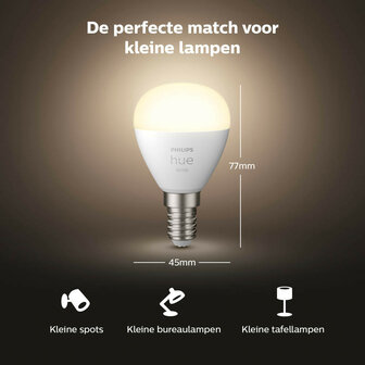 Kogellamp voor slimme verlichting met E14 fitting warm wit licht dimbaar Bluetooth Zigbee 3.0 per 2 stuks