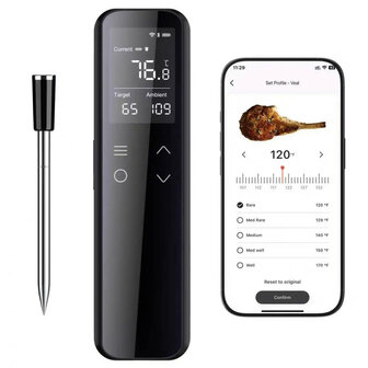 Thermometer voor barbecue met Wifi bereik en LCD display