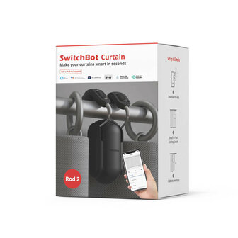 Slimme roedegordijn motor voor automatische bediening met app en spraakbesturing geschikt voor roedegordijnen met lichtsensor en Bluetooth