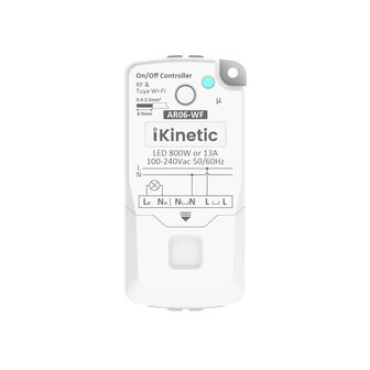 Draadloze wandschakelaar voor verlichting met kinetische voeding en RF 433 MHz bediening