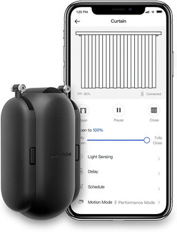 Gordijnmotor voor U rail gordijnen met automatische bediening via app en spraakbesturing
