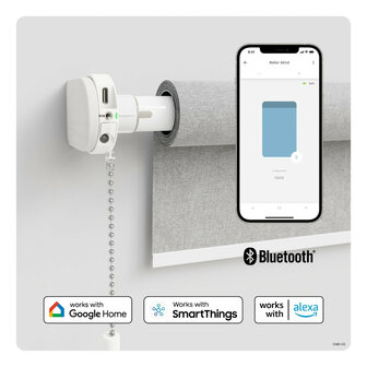 Rolgordijnmotor voor retrofit montage met Bluetooth bediening en app integratie