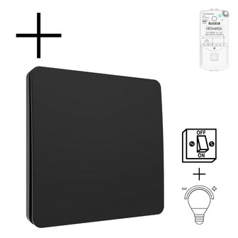 Draadloze wandschakelaar verlichting met kinetische voeding aan uit en dimmer set