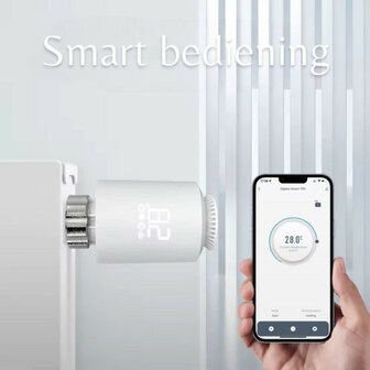 Set programmeerbare radiatorknoppen voor temperatuurregeling in huis met Zigbee 3.0 en LCD display
