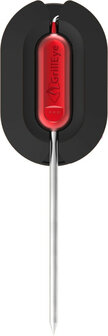 Thermometer voor grill en oven met aansluiting voor acht sondes en display afleesbaar in zonlicht