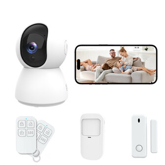 Alarmsysteem voor huisbeveiliging met Camera, PIR bewegingssensor en afstandsbediening