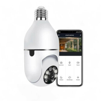 Camera lamp | E27 fitting | 360&deg; draaibaar | 1080P | Wit