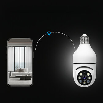 Camera lamp | E27 fitting | 360&deg; draaibaar | 1080P | Wit