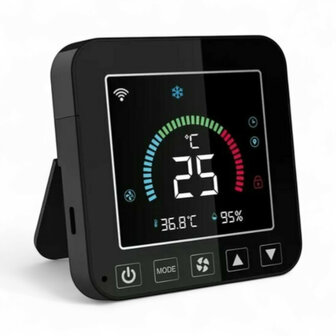 Wifi IR afstandsbediening voor warmtepomp en airco, zwart