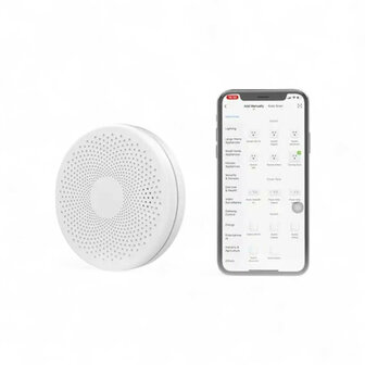Combimelder rook &amp;amp; koolmonoxide met WiFi 2.4 GHz en Tuya-app, 85 dB, wit