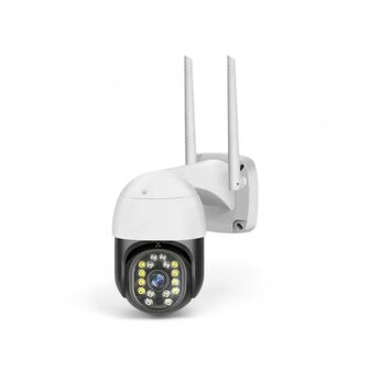 Beveiligingscamera buiten 1080P IP65 nachtzicht 15 m bewegingsdetectie wit WiFi
