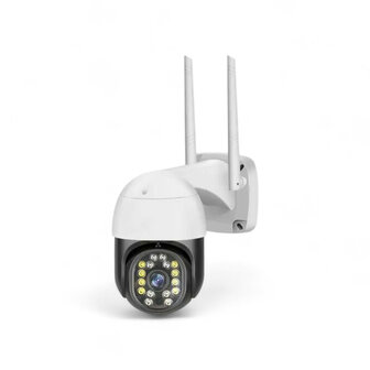Beveiligingscamera buiten 1080P IP65 nachtzicht 15 m bewegingsdetectie wit WiFi