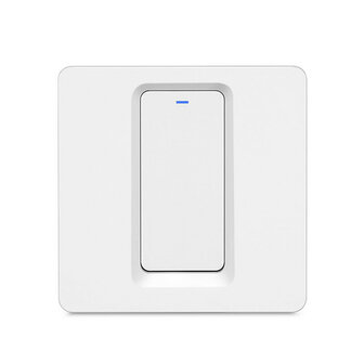 Inbouw WiFi lichtschakelaar 1‑knops, geen nuldraad, Tuya Smart Life compatibel, wit