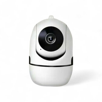 Beveiligingscamera voor binnen 1080P HD 360&deg; draaibaar, nachtzicht 10 m, wit