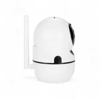 Beveiligingscamera voor binnen 1080P HD 360&deg; draaibaar, nachtzicht 10 m, wit
