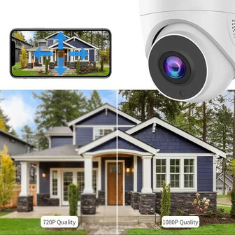 Beveiligingscamera dome 4MP voor plafondmontage, wit, met nachtzicht en Tuya-app