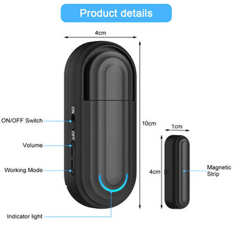 Deur- en raamsensor Wifi 2.4GHz Tuya Smart Life Zwart