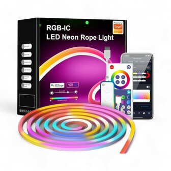 LED-strip 5 meter met IP67 waterdichte siliconen behuizing en RGB multicolor