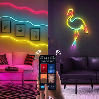 LED-strip 5 meter met IP67 waterdichte siliconen behuizing en RGB multicolor