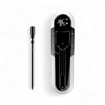 Draadloze BBQ vleesthermometer Bluetooth met 150 m bereik en LCD-display grijs