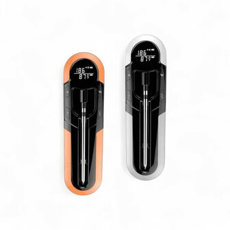 Draadloze BBQ vleesthermometer Bluetooth met 150 m bereik en LCD-display grijs