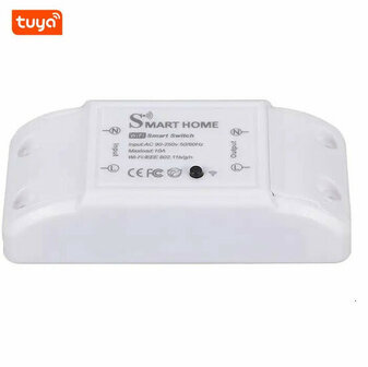 Slimme WiFi schakelaar voor inbouw en opbouw, 10A/2200W, Tuya/Smart Life app