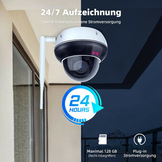 Dome buitencamera wit met 5MP resolutie en 5x optische zoom