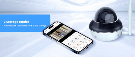 Dome buitencamera wit met 5MP resolutie en 5x optische zoom