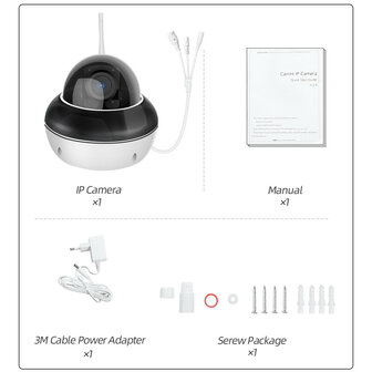 Dome buitencamera wit met 5MP resolutie en 5x optische zoom