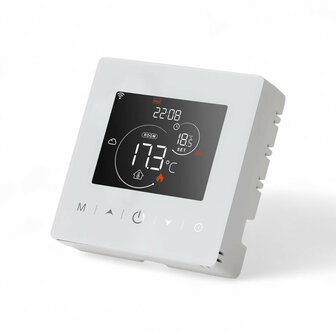 Opbouw thermostaat WiFi touchscreen 2‑draads voor Aan/Uit-ketels, wit