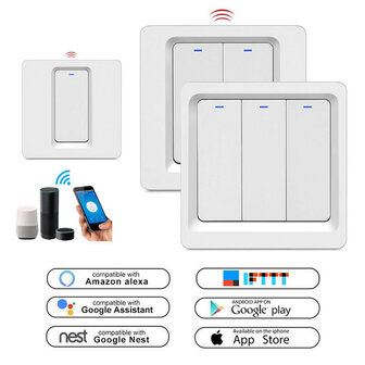 Zigbee 2-voudige inbouw lichtschakelaar zonder nuldraad (wit)