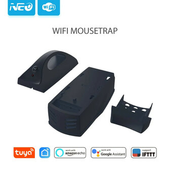 Wifi muizenval met 7000V en Tuya-app, draadloos op 4x AA-batterijen, zwart