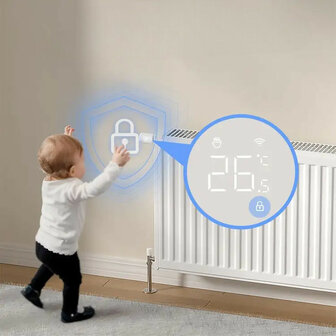 Radiatorknop met WiFi-bediening zonder gateway, wit