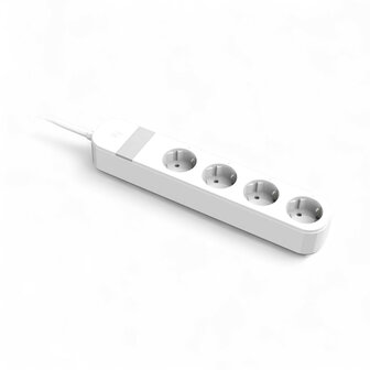 Stekkerdoos met USB, wifi en appbediening, 4 stopcontacten, wit