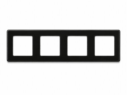 Frame voor schakelmateriaal 4 voudig zwart (glaspaneel)