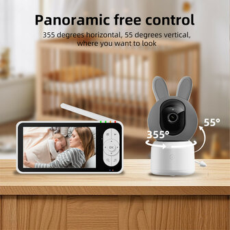 Babyfoon met camera 1080p WiFi, huildetectie, nachtzicht en tweerichtingsaudio