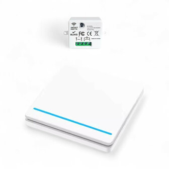 Draadloze schakelaarset met RF 433 MHz ontvanger 10A, wit, 1 knop