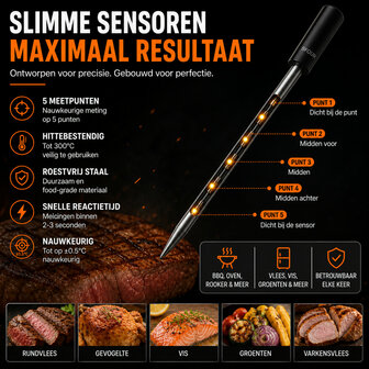 Wifi BBQ thermometer met LCD-display en alarmfunctie