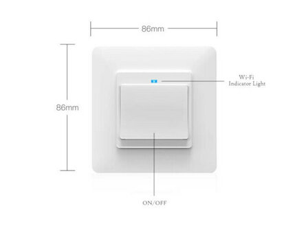 Slimme witte WiFi lichtschakelaar voor inbouw met controleverlichting