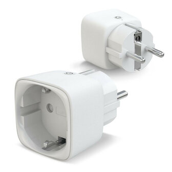 Slimme tussenstekker voor smart home systeem met app bediening en Hue compatibiliteit wit 2 pack