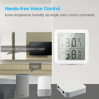 Thermometer en hygrometer voor binnen met real time monitoring en groot display