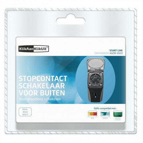 Slimme tussenstekker voor buiten met systeem KlikAanKlikUit en vermogen tot 3500 Watt