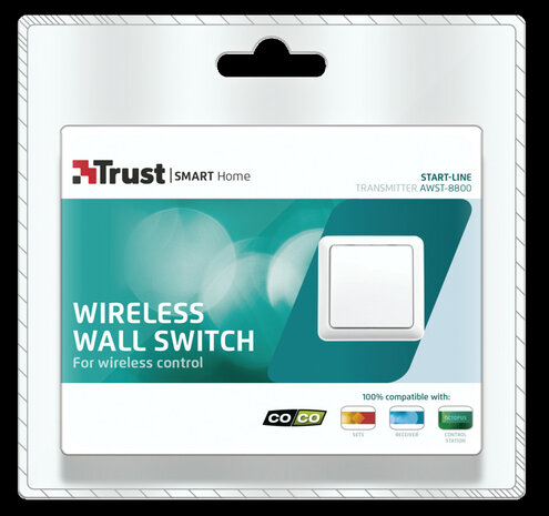 Draadloze enkele wandschakelaar voor KlikAanKlikUit systeem met gebruiksgemak zonder stroomvoorziening