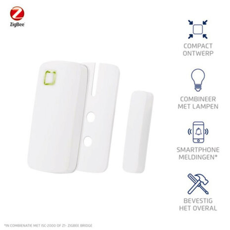 Contact sensor voor huisbeveiliging met automatische lichtbediening en energiebesparing compatible met Trust Z1 en ICS 2000 Bridge