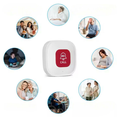 Smart SOS noodknop voor binnengebruik met WiFi connectiviteit en lange batterijduur tot 365 dagen
