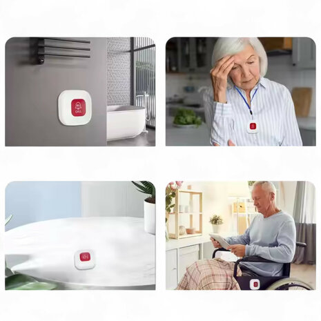 Smart SOS noodknop voor binnengebruik met WiFi connectiviteit en lange batterijduur tot 365 dagen